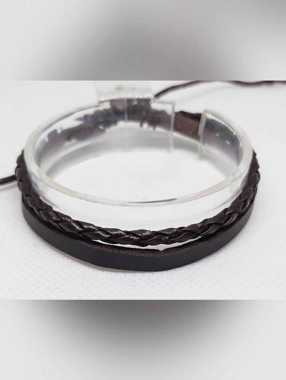 Men's Bracelet Leather Braided Layered Brown New Jewelry G20